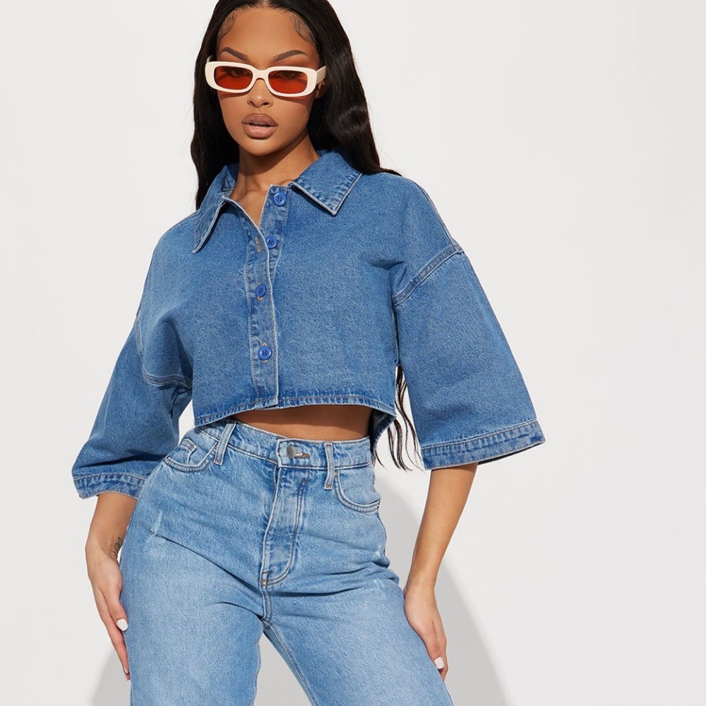 Made For It Denim Shirt - Medium Wash